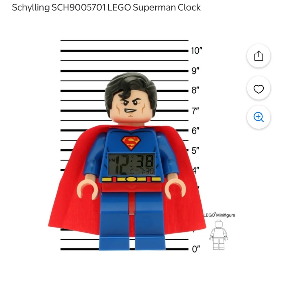 LEGO 2014 Superman With Red Cape DC Comics Super Hero’s Alarm Clock - Picture 11 of 14